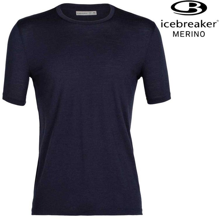 Icebreaker Tech Lite II AD150 男款 美麗諾羊毛排汗衣/圓領短袖上衣-素色 0A59IY 401 深藍