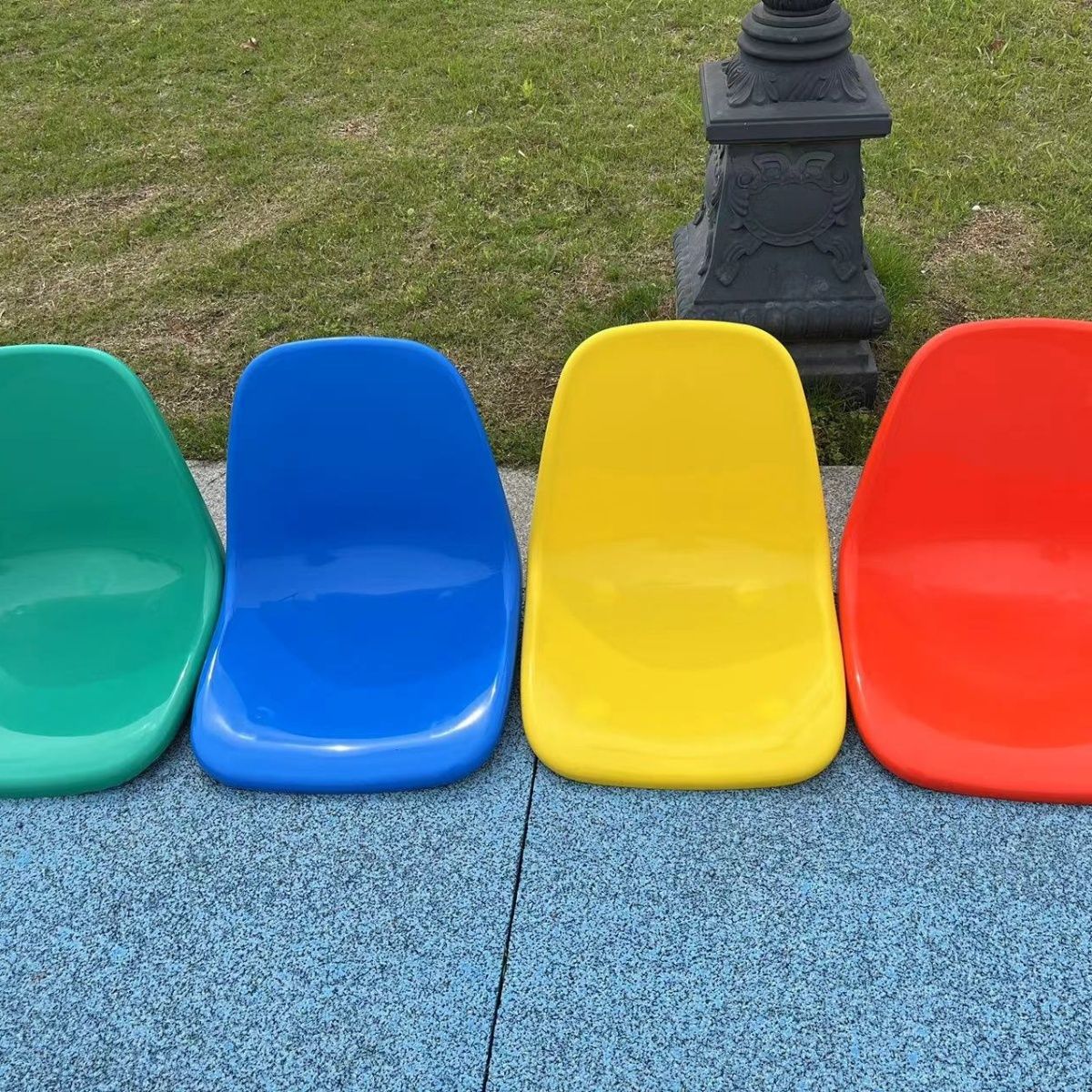 【公司貨 最低價】塑料椅面食堂餐桌凳面室內外看臺游泳館座椅靠背椅餐廳排椅凳子 3