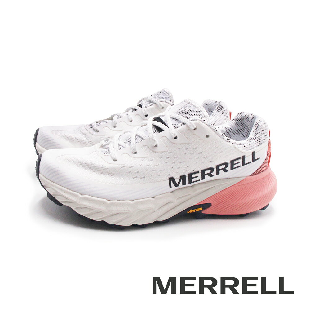 MERRELL(女)AGILITY PEAK 5輕量戶外越野慢跑運動鞋 女鞋-粉白色