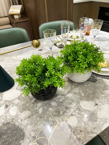 仿真尤加利薰衣草綠植盆栽客廳餐桌裝飾花辦公桌書桌花藝陶瓷擺件