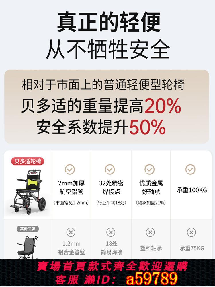 【臺灣公司 可打統編】【國家補貼】輪椅超輕便可折疊老人專用小型行動式旅遊手推代步車
