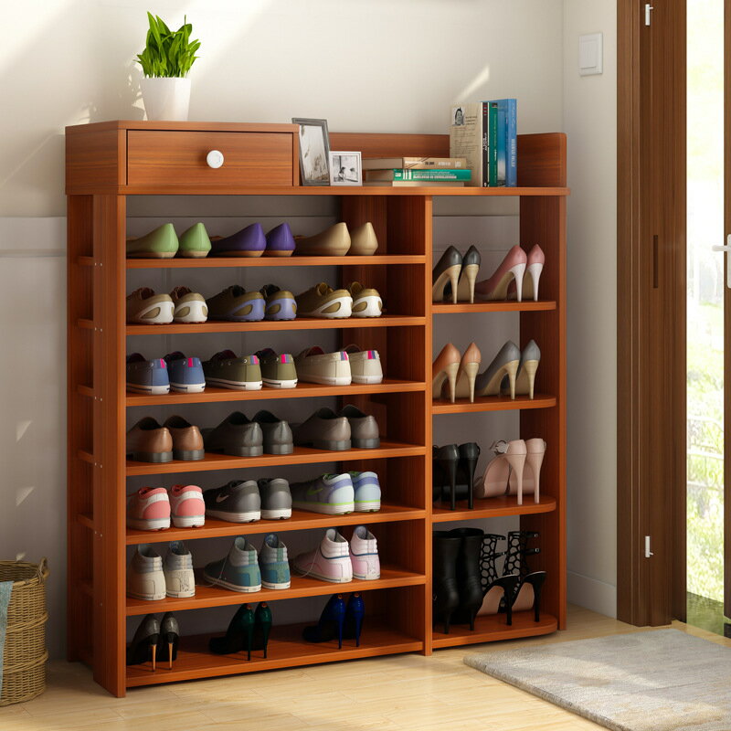 鞋架 鞋櫃鞋架簡易多層收納鞋柜家用經濟型實木色置物架子門口大容量省空間