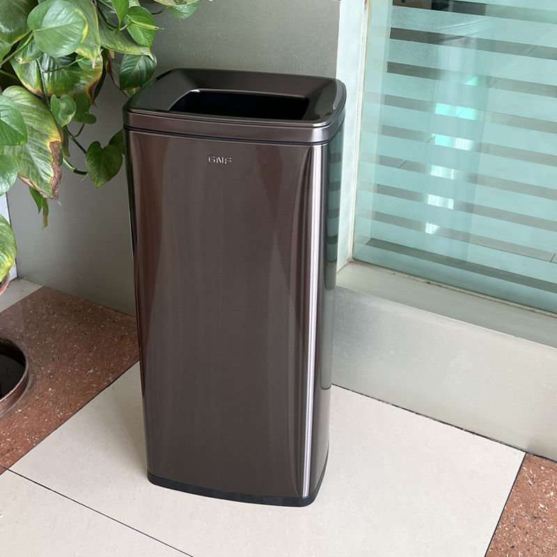 公司貨 最低價 垃圾桶 GNF不銹鋼垃圾桶30L大容量走廊公司電梯洗手間敞口無蓋擦手紙直筒 快速出貨