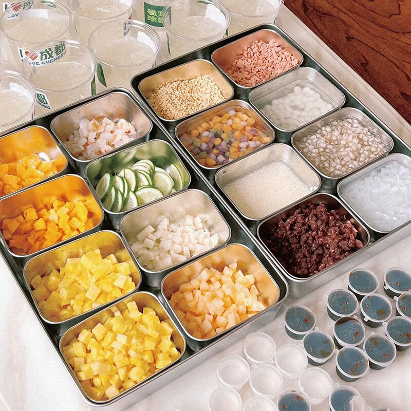 做冰粉模具水果涼粉容器盒子配料盒提拉米蘇托盤商用擺攤工具全套居家用品 廚房小物