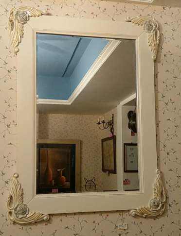 古典象牙白壁鏡