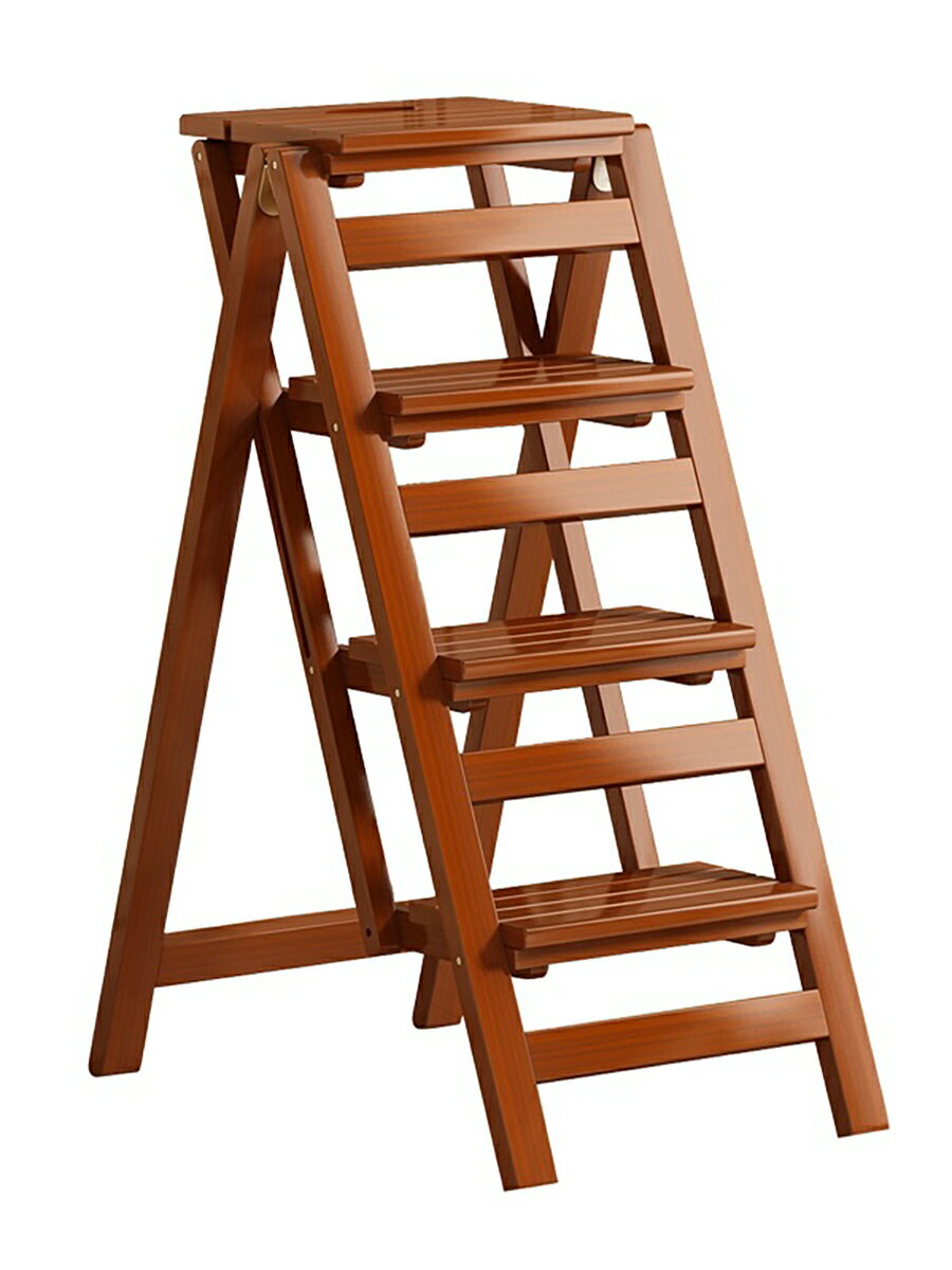 實木折疊梯椅家用梯子椅子凳子登高多功能四步人字梯免安裝梯凳 樂居家百貨