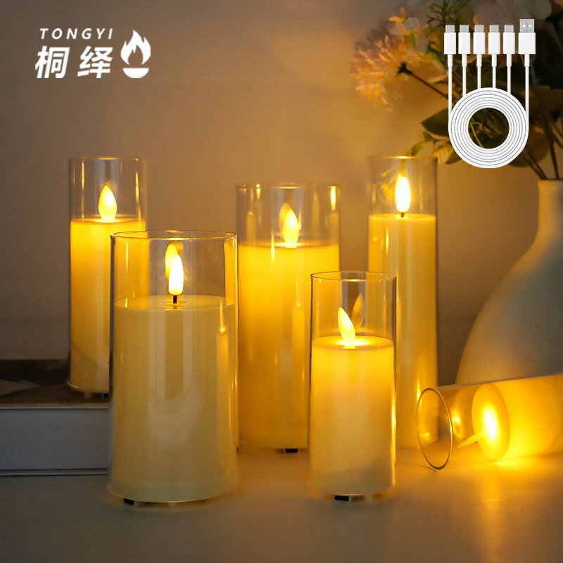 定製 可充電遙控led電子蠟燭燈 餐廳裝飾酒店音樂會模擬 石蠟氛圍燈[PP0506055]
