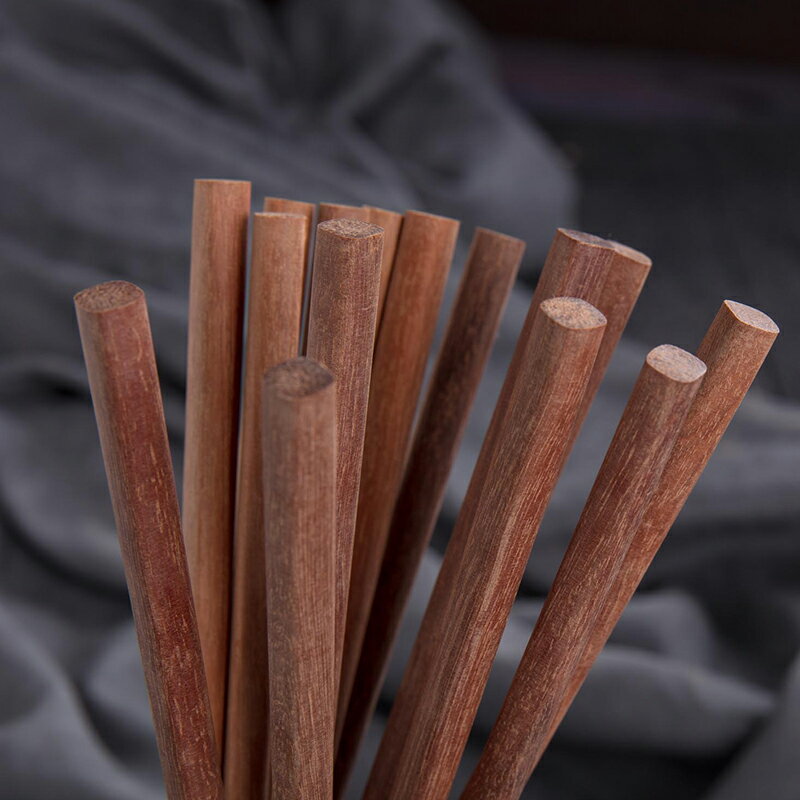 實木紅檀木筷子套裝快子家用家庭裝10雙筷子無漆無蠟木質防滑20雙