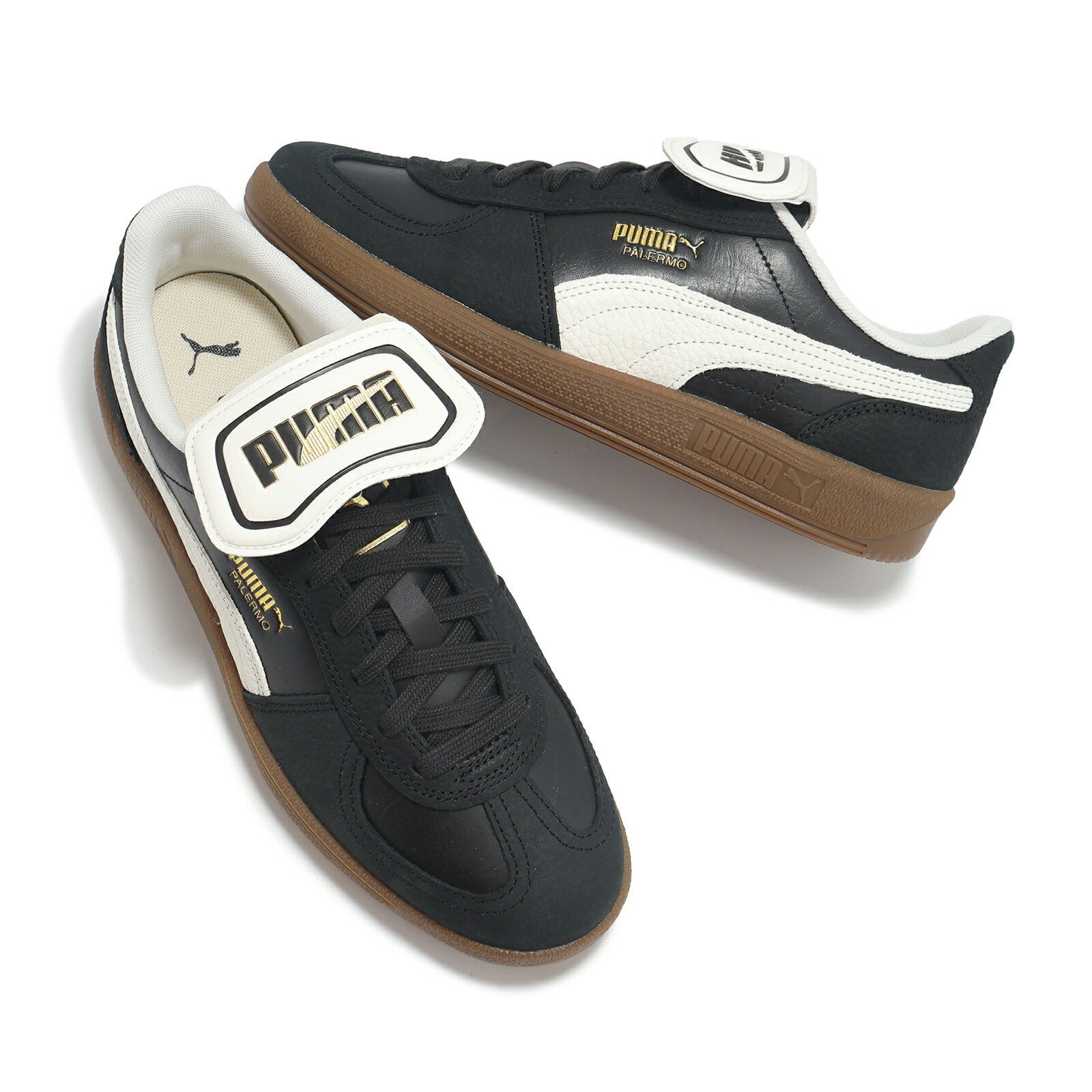 Puma 休閒鞋 Palermo Premium 男鞋 女鞋 黑 白 麂皮 翻鞋舌 焦糖底 德訓鞋 6