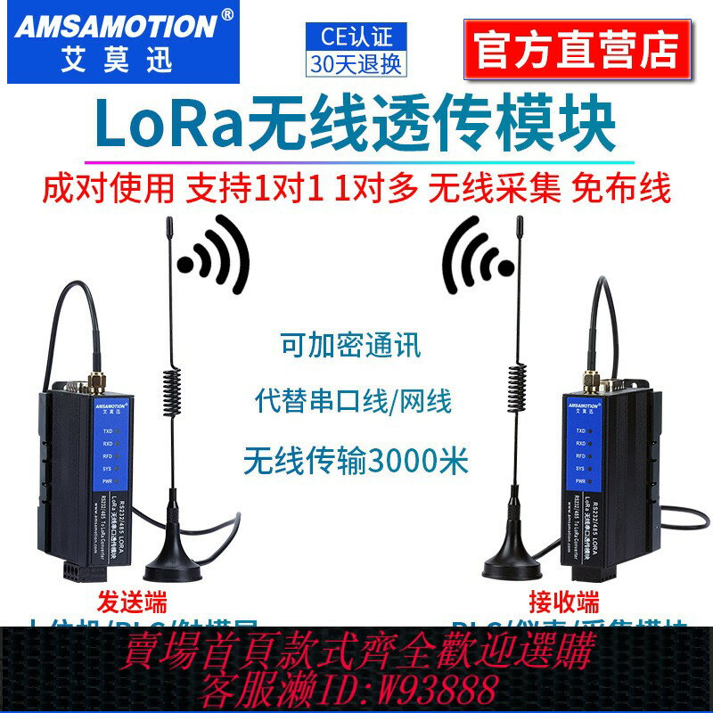 {臺灣公司貨 可打統編}艾莫迅lora無線遠端通訊收發io採集模組485串列埠通訊433m數傳電臺
