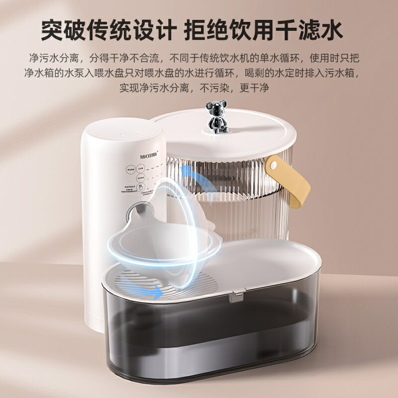 {公司貨 保固一年}引力傾倒式貓咪飲水機流動水不插電自動喂水器寵物狗狗飲水器 3