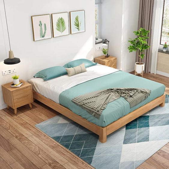 北歐全實木日式矮床架1.8米現代簡約無床頭榻榻米床架1.5m雙人床 交換禮物