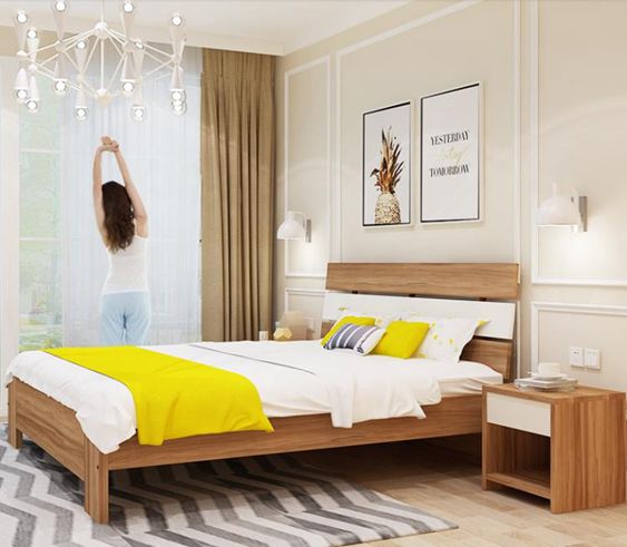 床現代簡約1.5米經濟型單人床架1.2實木板式家具1.8m主臥室雙人床 交換禮物
