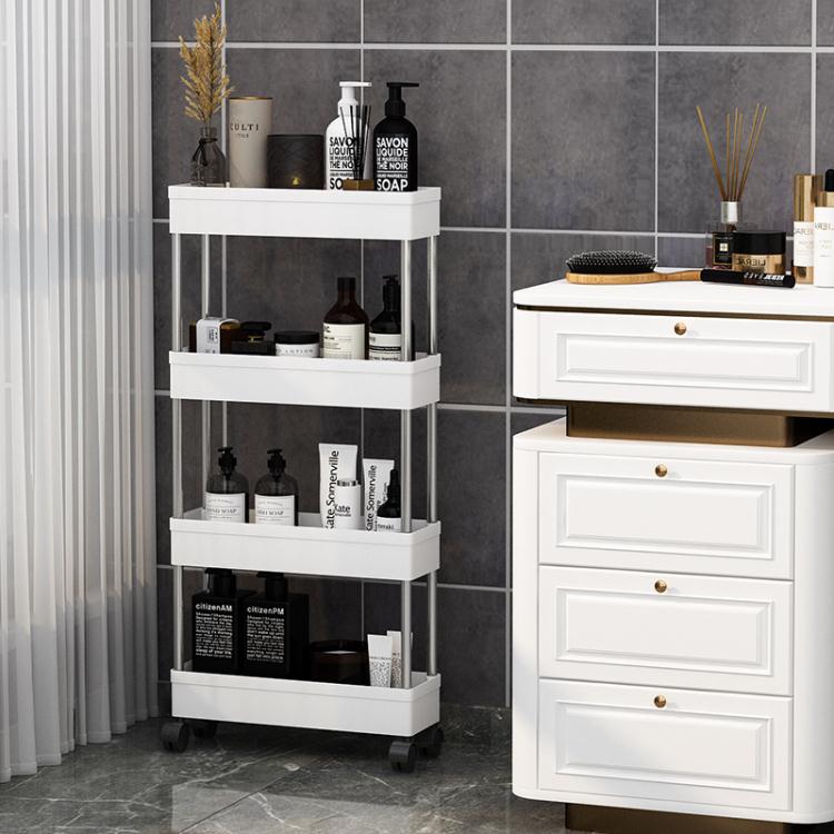 浴室置物架落地多層窄縫可行動小推車廚房臥室收納架多功能儲物架