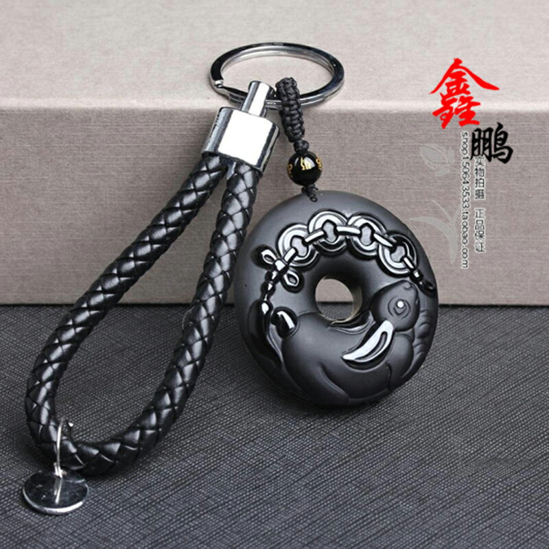 天然冰種黑曜石屬兔人年吉祥物吊墜鴻兔賜寶項墜項鏈 4