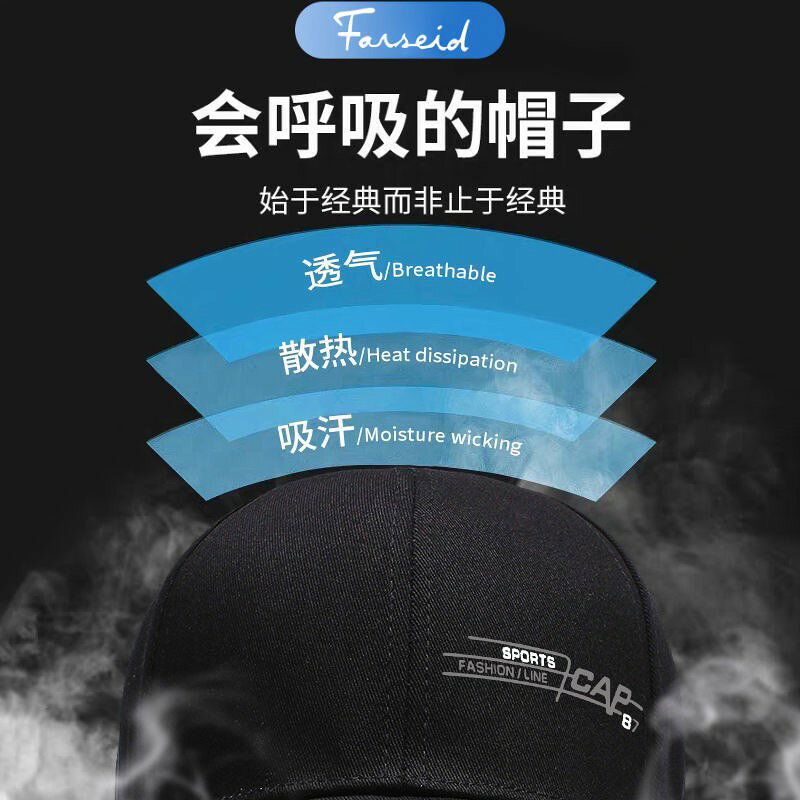 【買一送一】帽子男春夏季遮陽防曬棒球帽戶外釣魚休閑太陽鴨舌帽 2