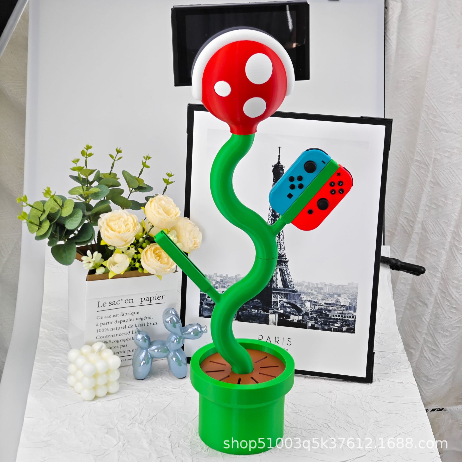 Switch 食人花底座 NS主機支架 遊戲機充電座 10卡槽 4手把 畫面投射 SWITCH STEAM通用