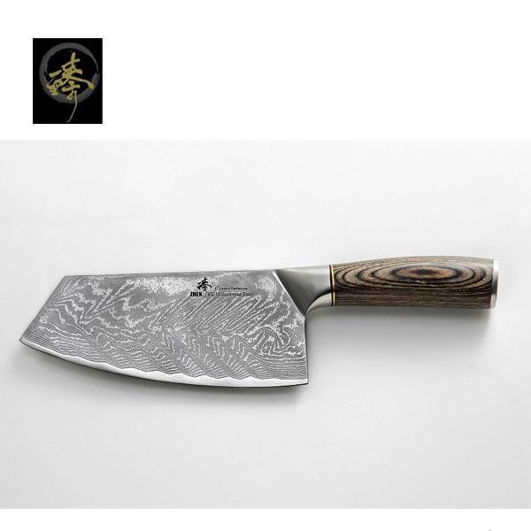 〔臻〕料理刀具 大馬士革鋼閃電紋系列 / 180mm肉桂刀(胡桃木) DKC836-4M-Misaki精品