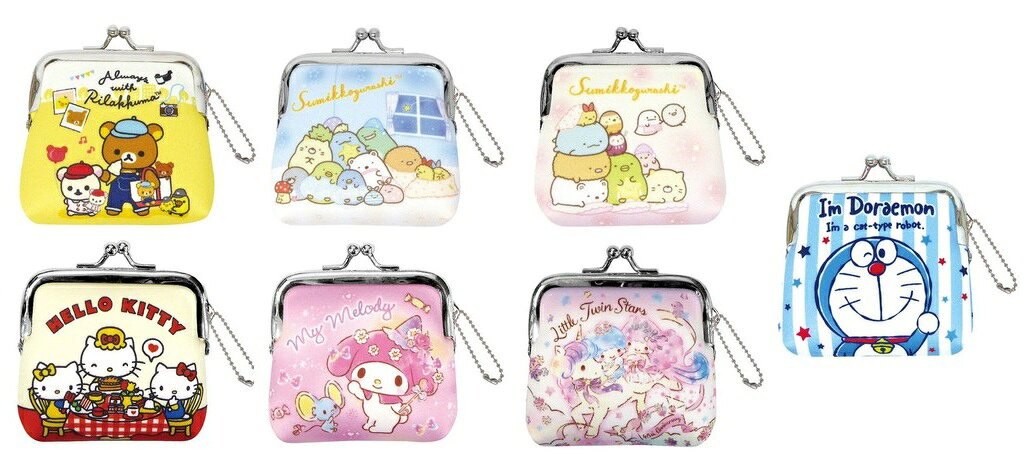 大賀屋 日貨 角落生物 Hello kitty 美樂蒂 雙子星 小叮噹 拉拉熊 錢包 零錢包 正版 J00019398