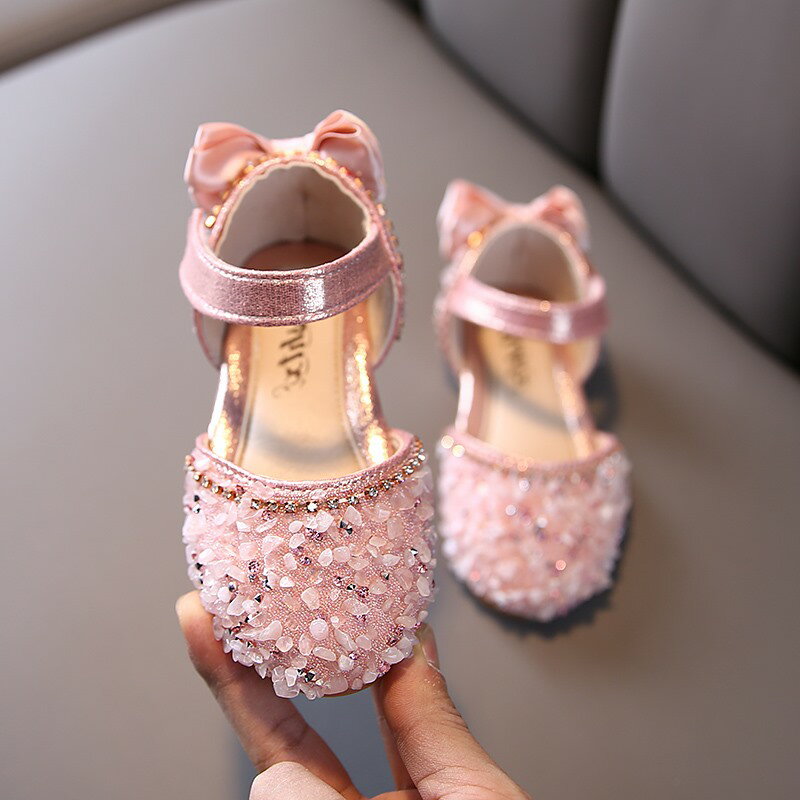 女童公主鞋春夏季新款女寶寶韓版包頭兒童軟底涼鞋小女孩水晶