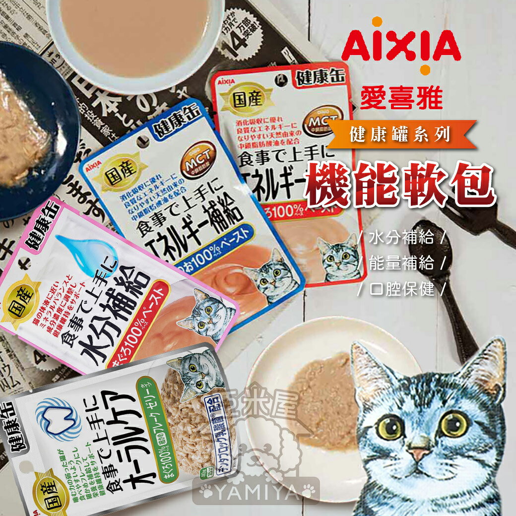 日本愛喜雅AIXIA機能軟包40g 水分補給 能量補給 口腔保健 貓餐包 貓點心 日本製造 健康餐包【亞米屋Yamiya】