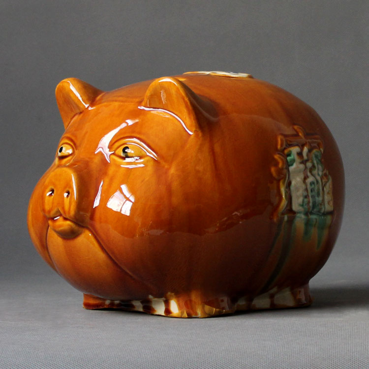 唐三彩陶瓷豬吉祥招財豬陶瓷家居工藝品飾品擺件十二生肖造型擺設