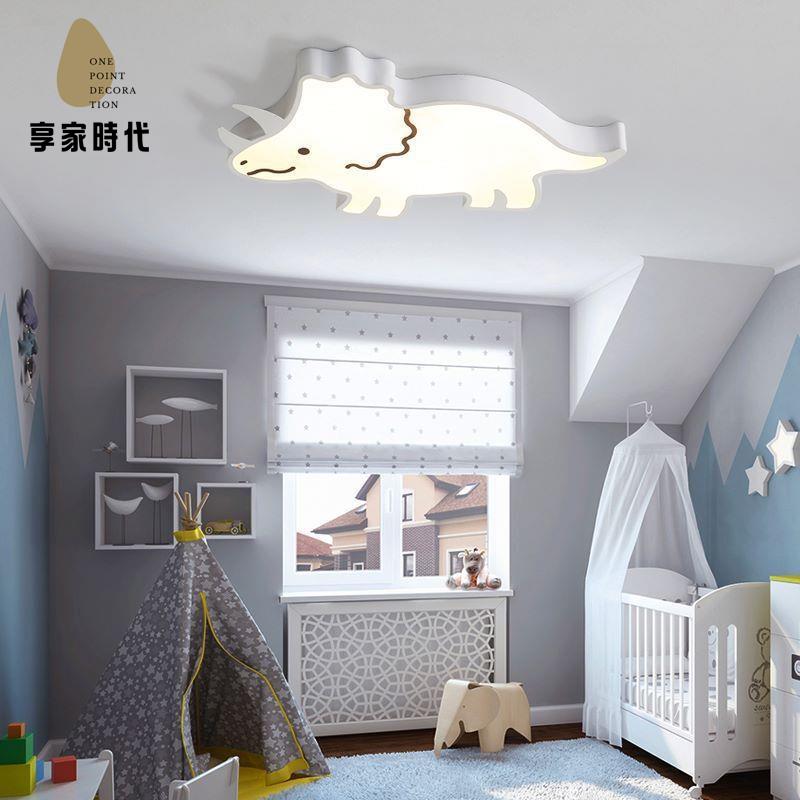 兒童房吸頂燈 男孩女孩簡約現代 led房間燈 創意個性 卡通 恐龍臥室燈xj8131