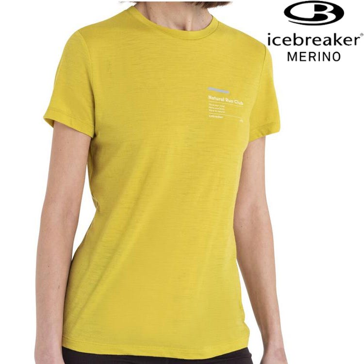 Icebreaker Tech Lite III 女款 美麗諾羊毛排汗衣/圓領短袖上衣-150 野跑俱樂部 0A56YH A86 芥末黃