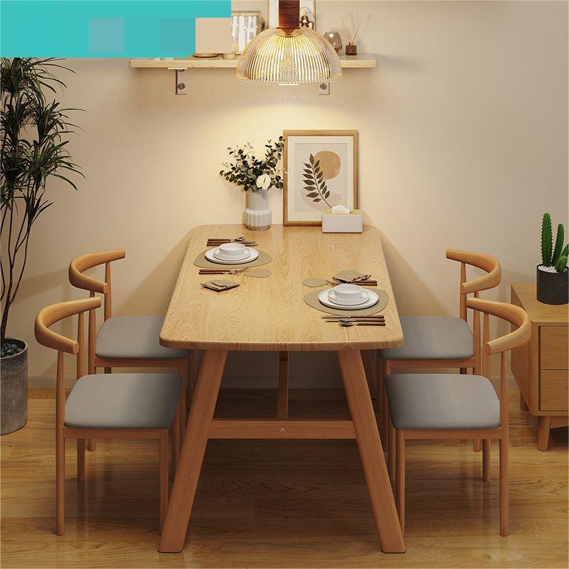 餐桌 北歐餐桌家用小戶型現代簡約飯桌出租房長方形吃飯桌子餐桌椅組合-快速出貨