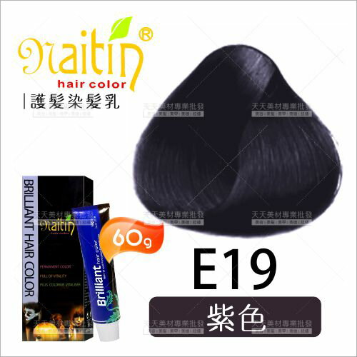 耐婷 亮彩染髮E19-紫色(60g)[73043] 護髮染髮乳