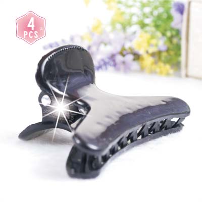 【洗澡.化妝必備小物】D300傳統款鯊魚夾.髮夾.抓夾.固定夾.哈仔夾(4入)-黑色 [38589]