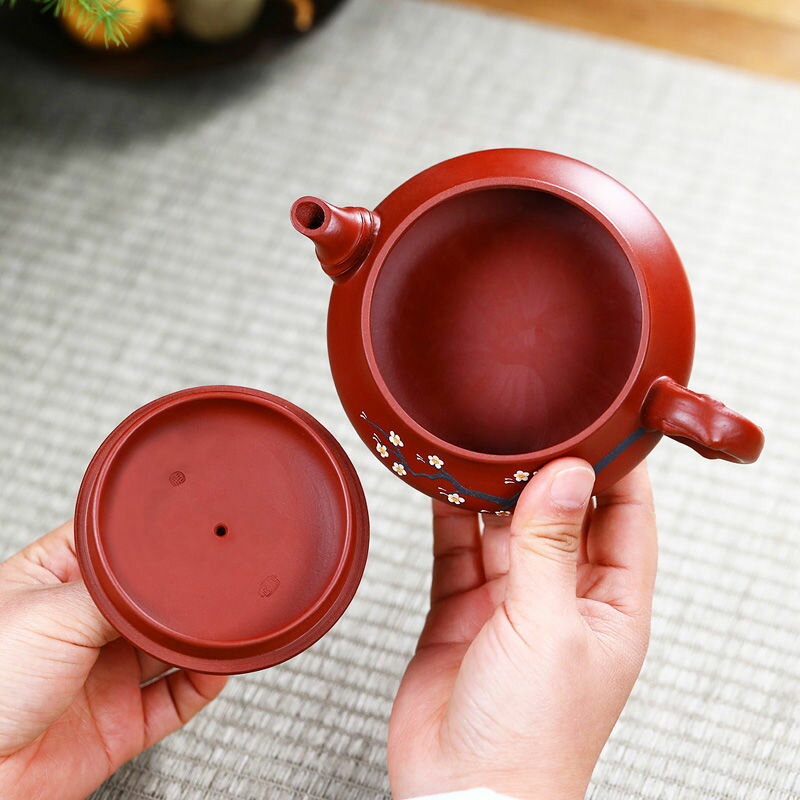 工廠直銷 免運 茶壺 紫砂壺 正宗紫砂壺宜興純手工泡茶壺家用功夫茶具套裝大紅袍歲寒三友松針特惠/可開發票Z1017 3