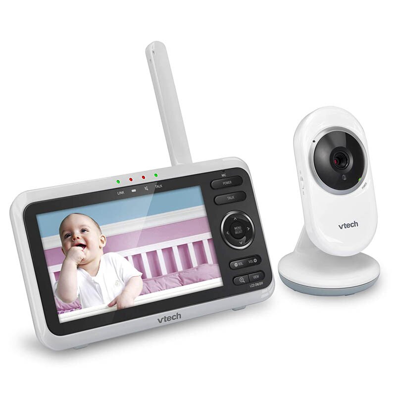 [9美國直購] 嬰兒監視器 VTech VM350 Video Baby Monitor with 5吋 Screen, Long Range, Invision Infrared Night Vision