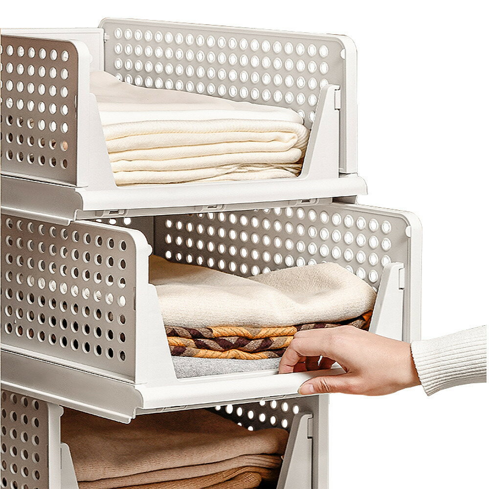 日本SP SAUCE抽取式可疊加-深型摺合收納籃 4