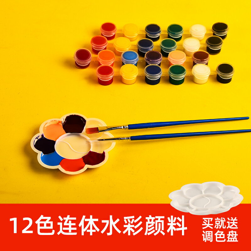 丙烯水彩顏料環保幼兒園兒童繪畫防水diy石頭畫塗鴉顏料12色套裝