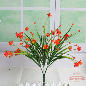 歐麗菲 仿真植物 7叉春草+塑膠花 熱帶植物 仿真綠植場景裝飾