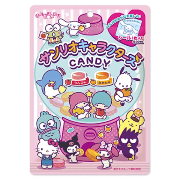 【江戶物語】扇雀飴 三麗鷗雙味水果糖 47g 蘋果/橘子風味 硬糖 附貼紙 KITTY SANRIO 日本原裝進口