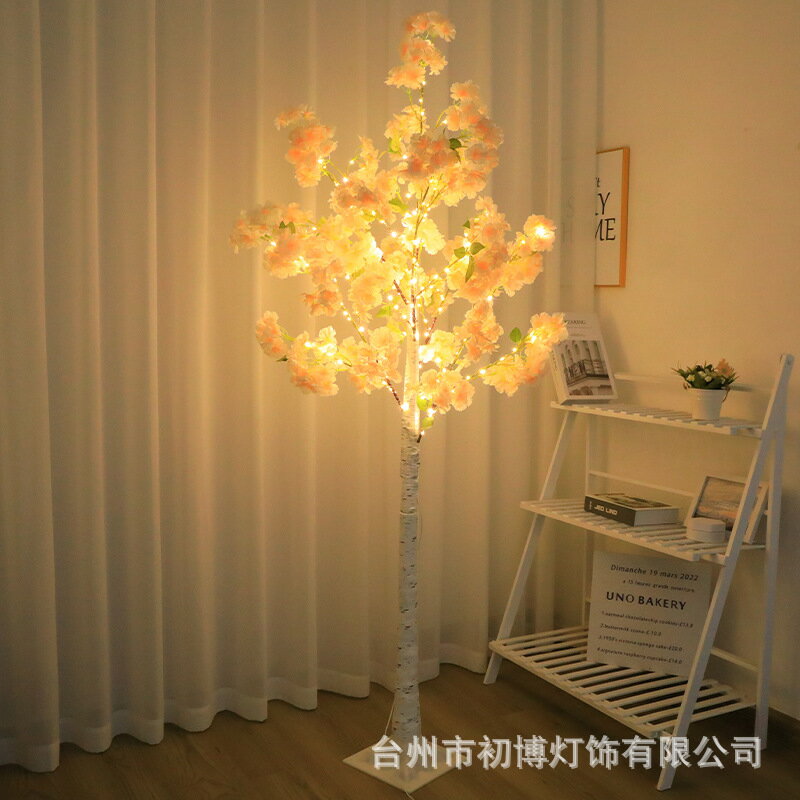 led仿真櫻花樹燈直播背景氛圍民宿客廳裝飾擺件布置樹燈「限時特惠」