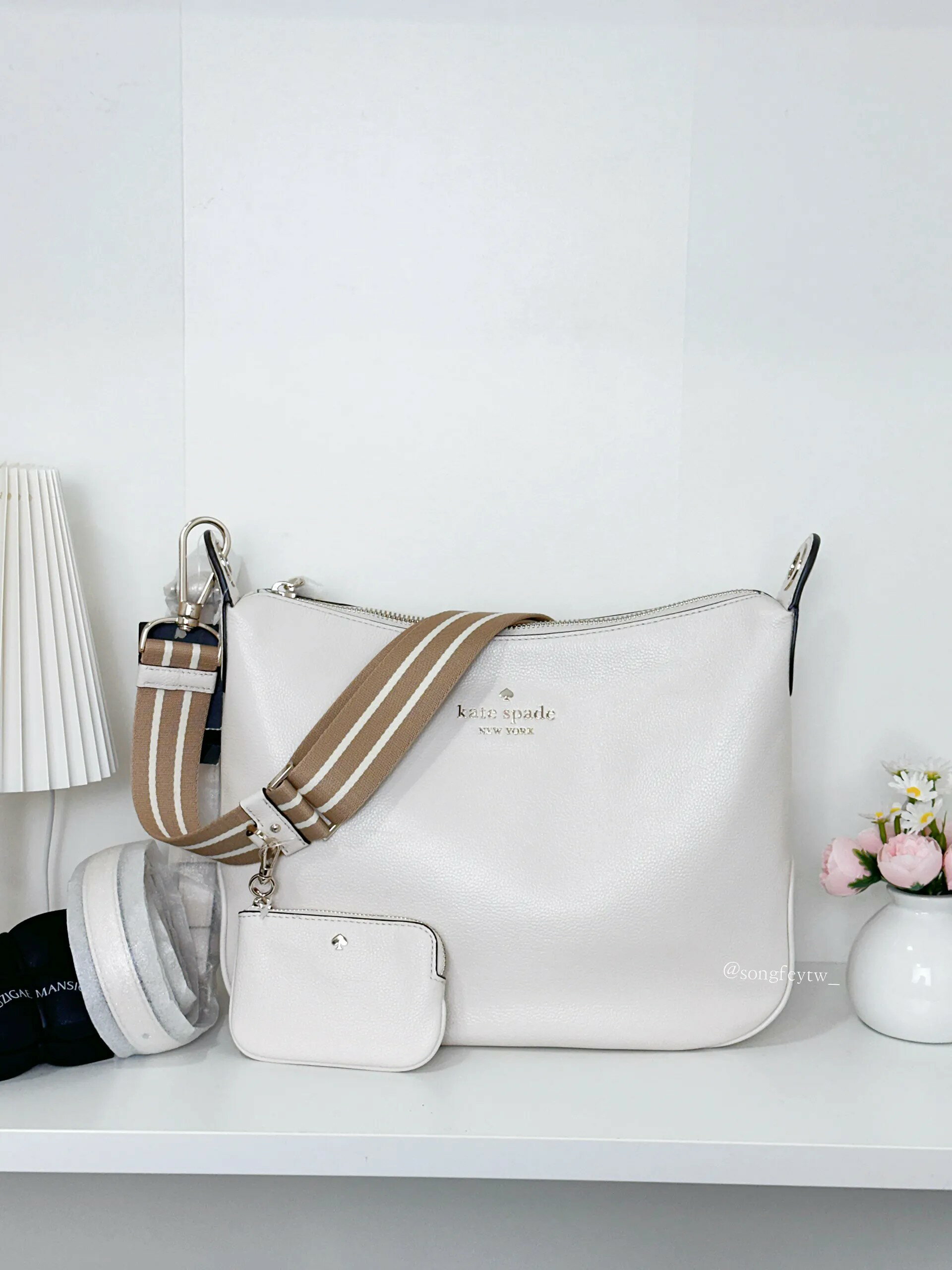 美國代購 台灣現貨 KS 雙背帶 1+1 荔枝半月包