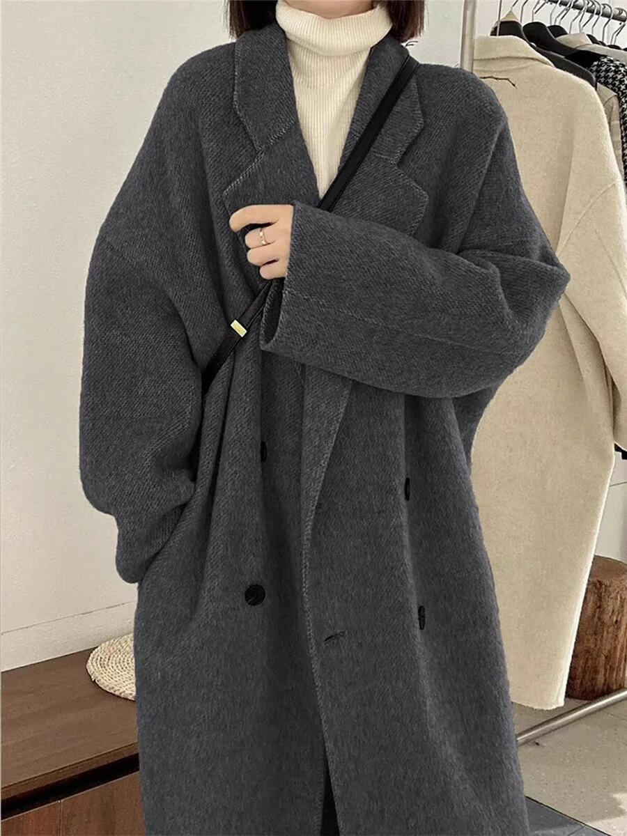 高階感羽絨服內膽羊絨大衣女冬季加厚保暖2024新款呢子羊毛呢外套【淘夢屋】