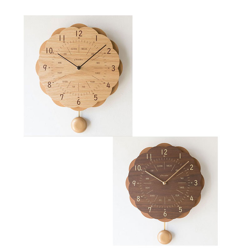 (免運) 日本製 CHAMBRE SUN CLOCK 木頭 學習鐘 搖擺鐘 CH-062 時鐘 掛鐘 擺鐘 木紋 客廳 寢室 質感裝飾 日本代購