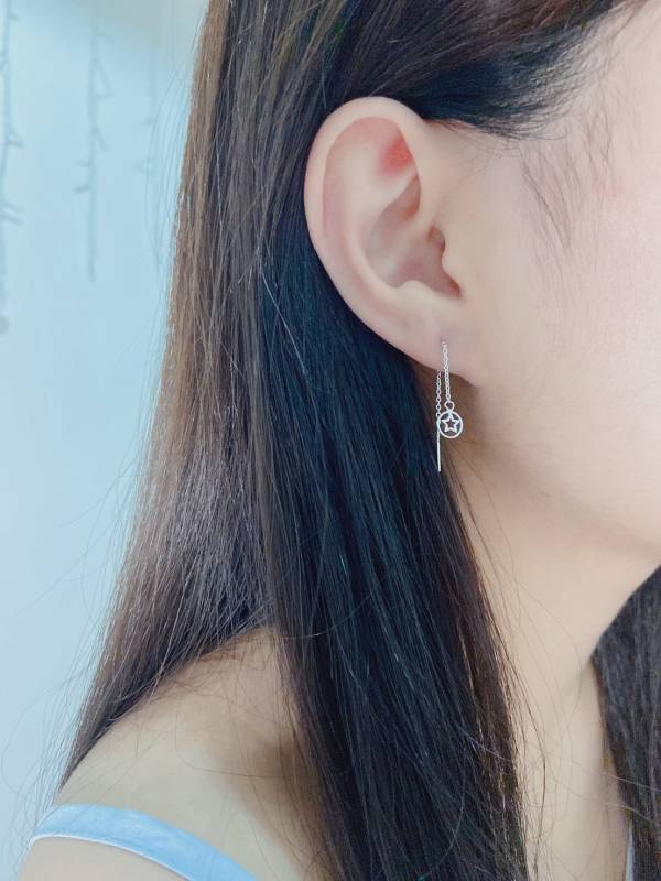 現貨專區｜純銀｜垂墜星星純銀耳環(hdess50)