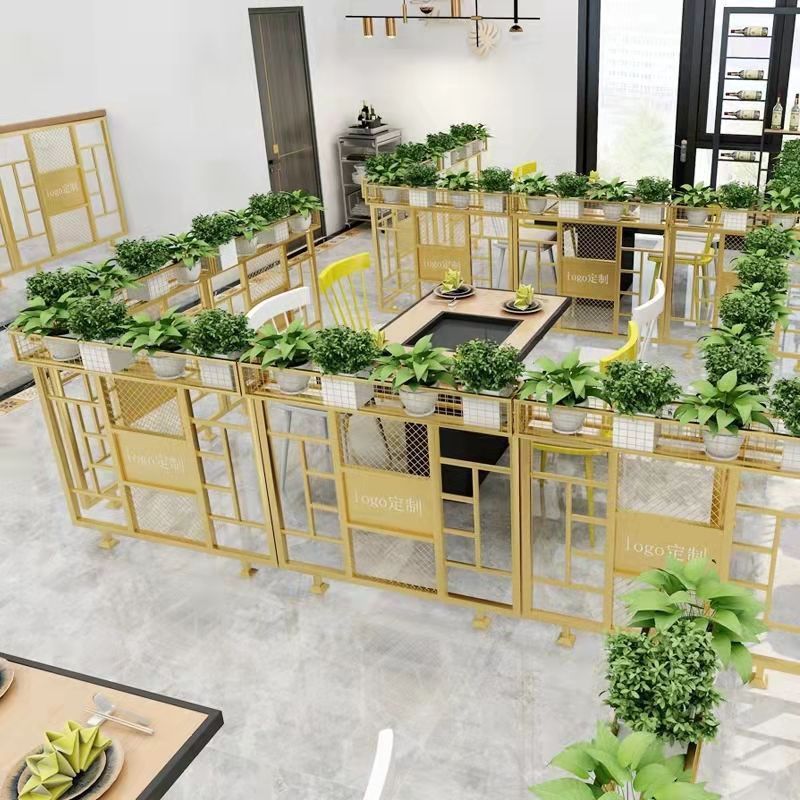 【最低價】【公司貨】定制鐵藝隔斷火鍋店隔斷中式鐵藝花架矮隔斷隔斷屏風網紅隔斷餐廳 5