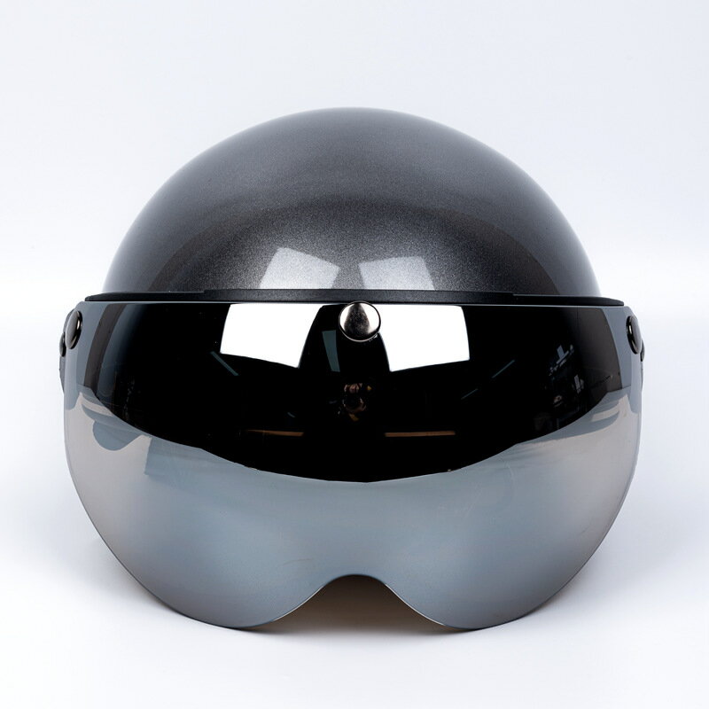 冬季頭盔配圍脖保暖半盔3C認證電動摩托車頭盔男女電瓶車安全帽