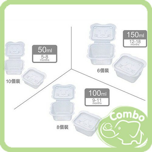 日本 Richell 利其爾 卡通型離乳食 分裝盒 10入50ml / 8入100ml / 6入150ml