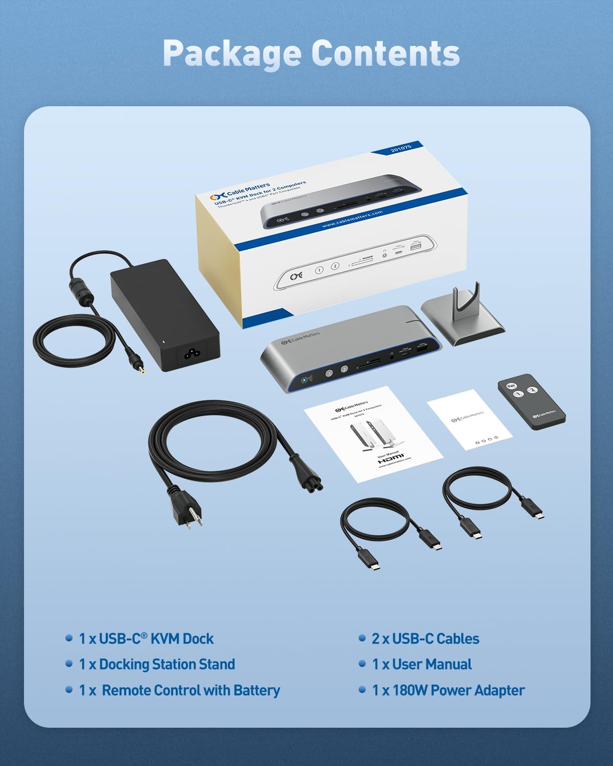 [4美國直購] Cable Matters 201075 14合1 4K 60Hz USB-C KVM 切換器 Switch Dock ...