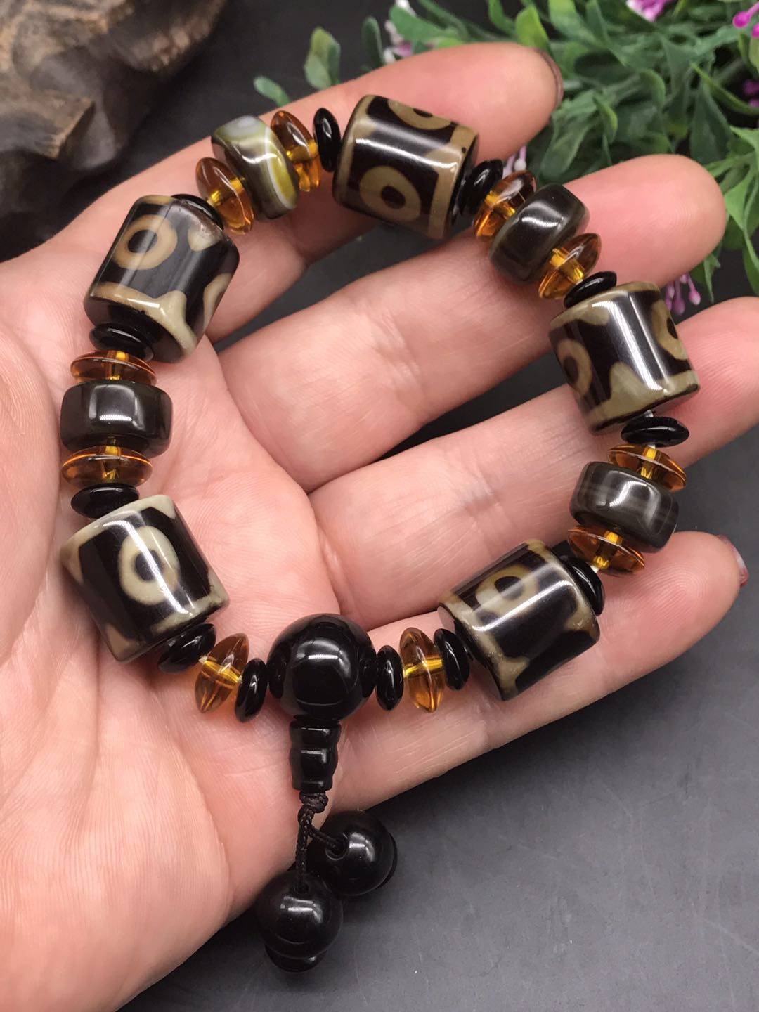 58 収集家放出品 珍品 羊眼天珠 天珠 西蔵 眼 石玉