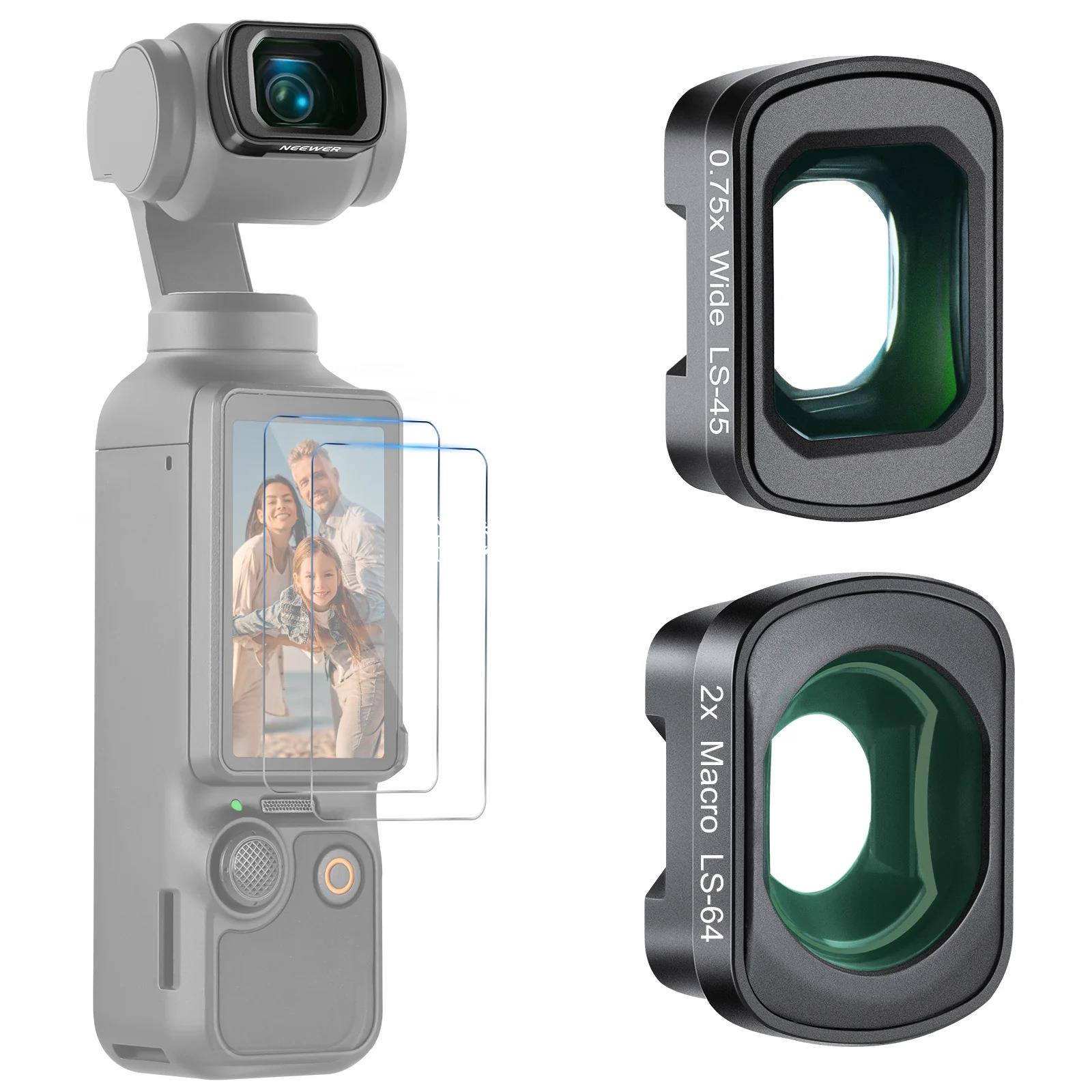 【全球優品匯】NEEWER紐爾0.75X廣角鏡頭與2X微距鏡頭套裝適用DJI Osmo Pocket 3