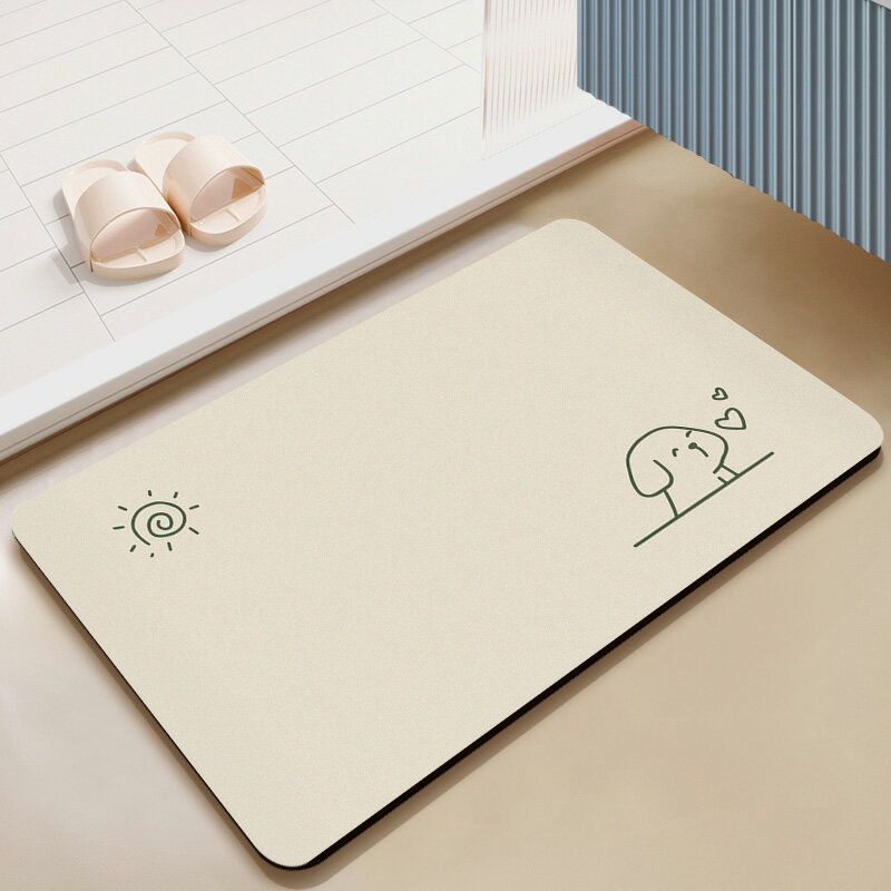 門口地墊 腳踏墊 吸水地墊 硅藻泥軟地墊浴室衛生間門口吸水速幹防滑腳墊子洗手間廁所小地毯『ZW4916』