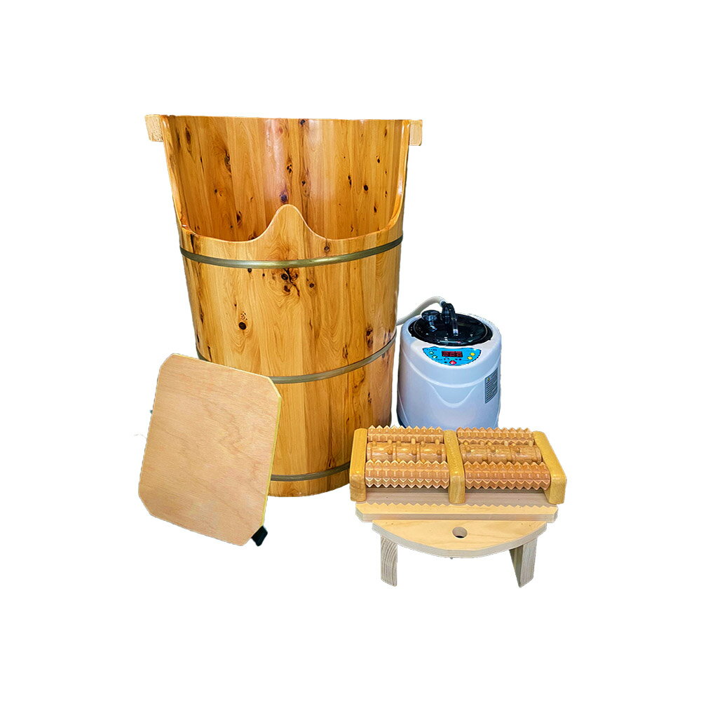 台灣阿桶木桶工廠】香柏木蒸足、泡腳兩用桶63.5公分高(46公分)原木傢俱高芬多精養生排毒排汗(原木泡腳桶) | 台灣阿桶|